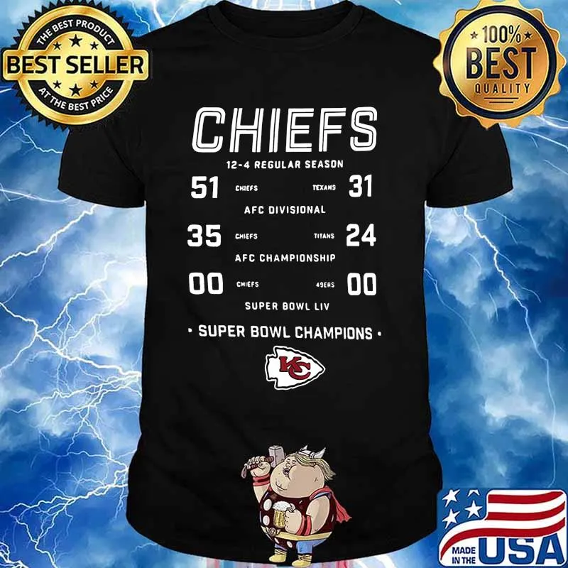 Kansas city chiefs 12 4 regular season super bowl champions shirt