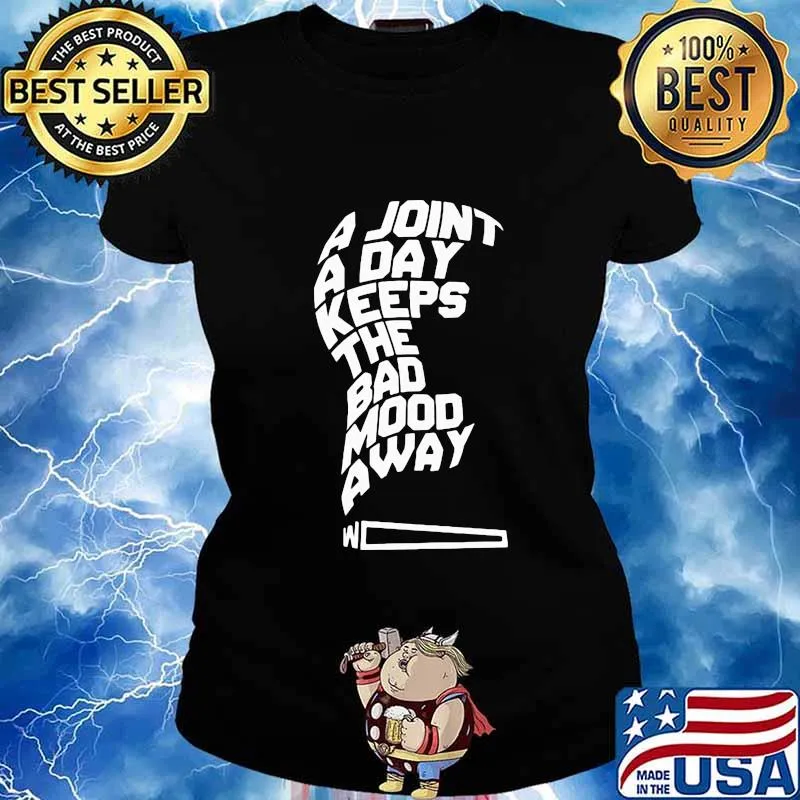 Kaos Distro A Joint A Day Keeps The Bad Mood Away Bahan Katun Shirt Ladies tee