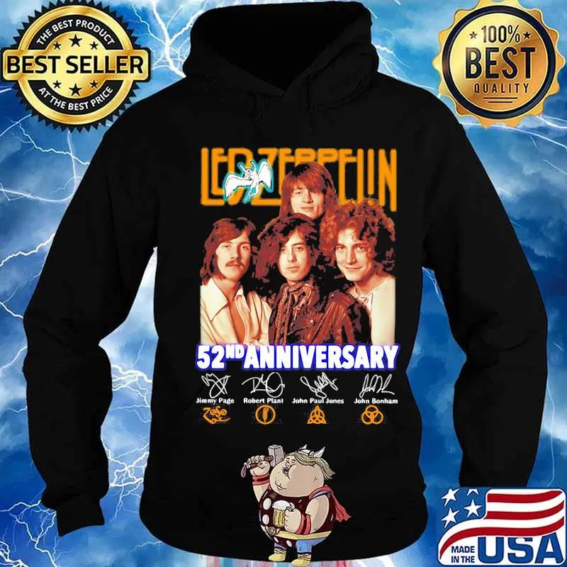 Led zeppelin band 52nd anniversary members signatures s Hoodie