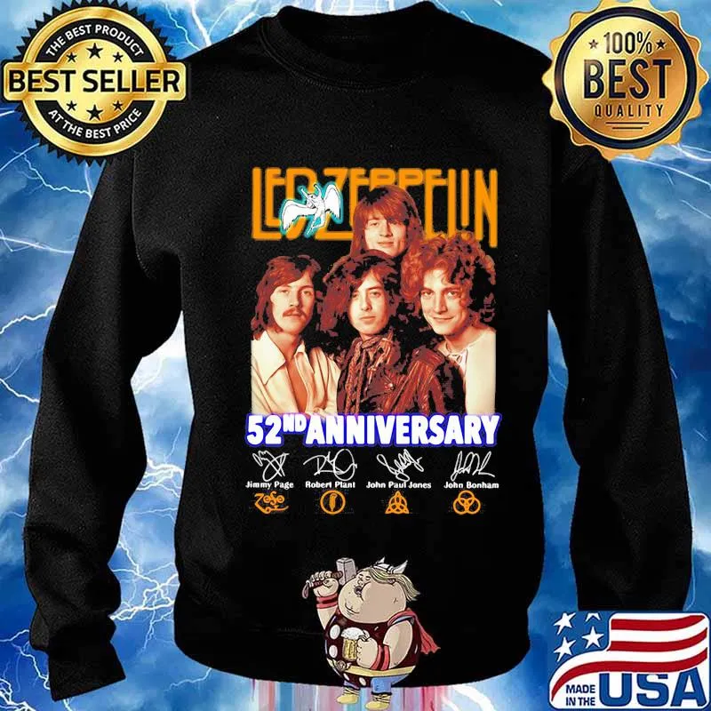 Led zeppelin band 52nd anniversary members signatures s Sweater