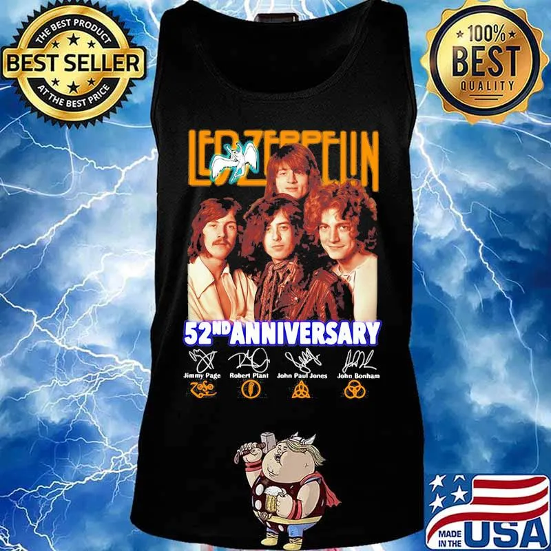 Led zeppelin band 52nd anniversary members signatures s Tank top