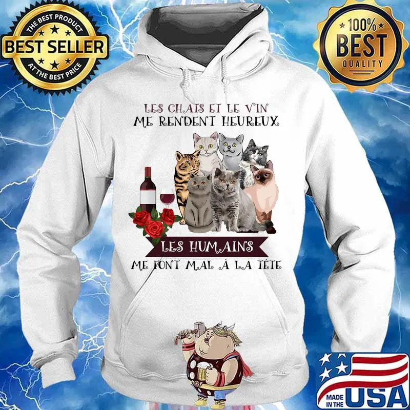 Les chais et le vin me rendent heureux les humains me font mal a la tete flowers s Hoodie