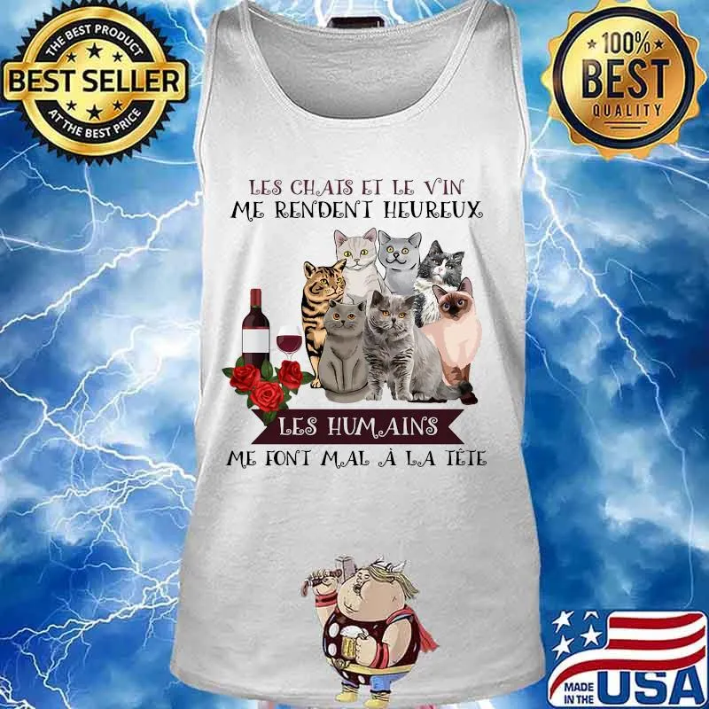 Les chais et le vin me rendent heureux les humains me font mal a la tete flowers s Tank top