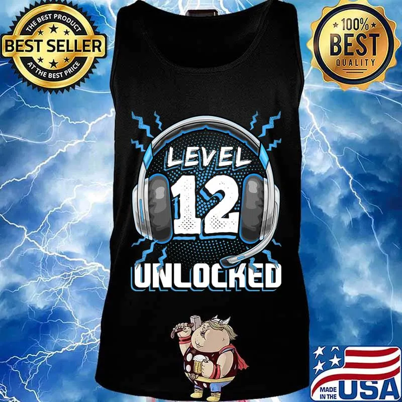 Level 12 Unlocked Video Game 12th Birthday PC Gaming Gift T-Shirt Tank top