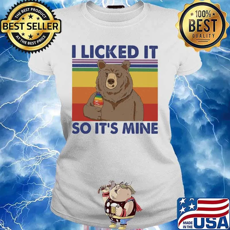 LGBT Bear Eat Cream I liked it so it's mine vintage retro s Ladies tee