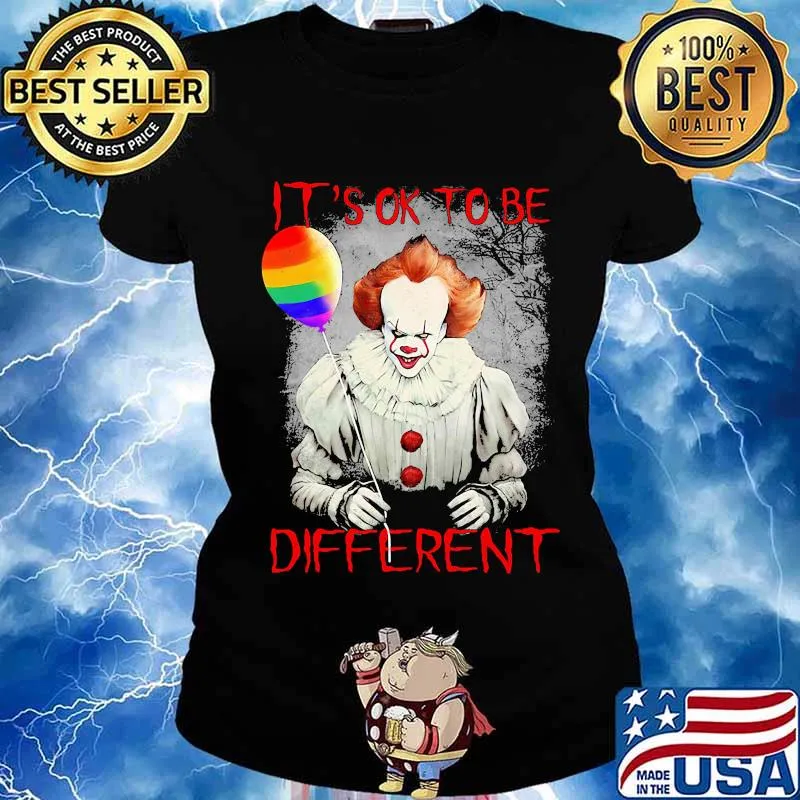 Lgbt halloween pennywise it's ok to be different s Ladies tee
