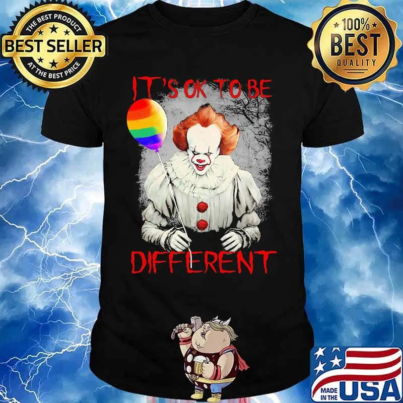 Lgbt halloween pennywise it's ok to be different shirt