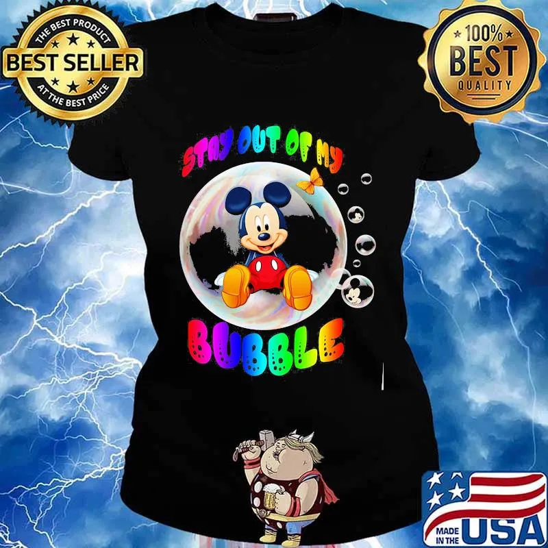 Lgbt mickey mouse stay out of my bubble butterfly s Ladies tee
