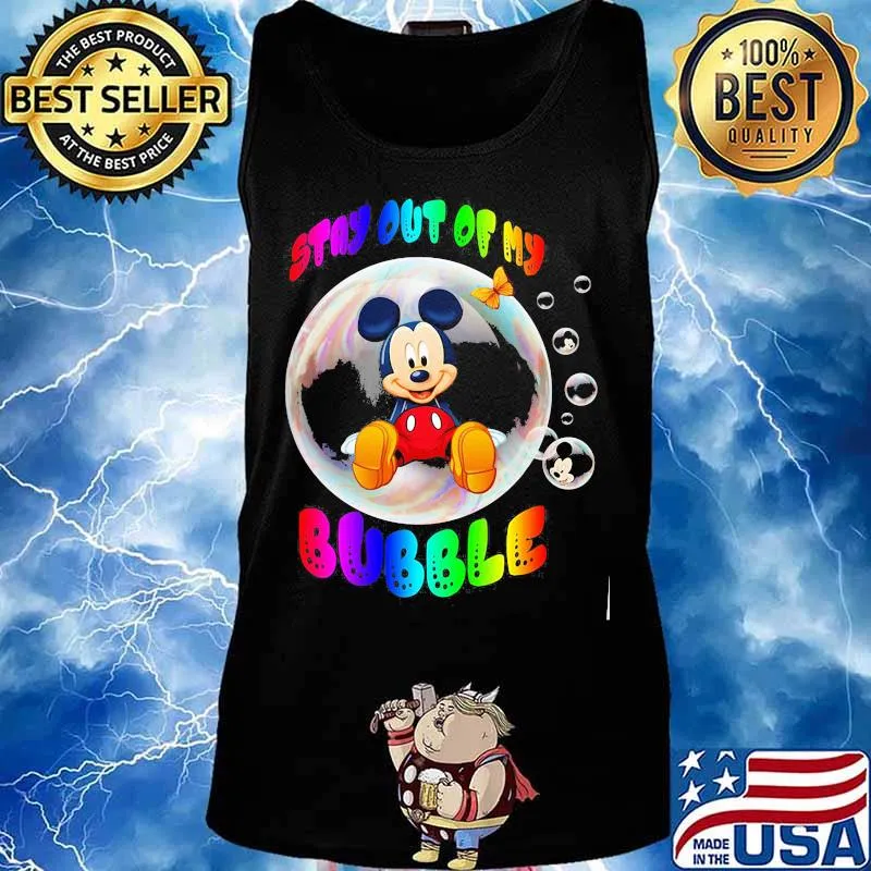 Lgbt mickey mouse stay out of my bubble butterfly s Tank top