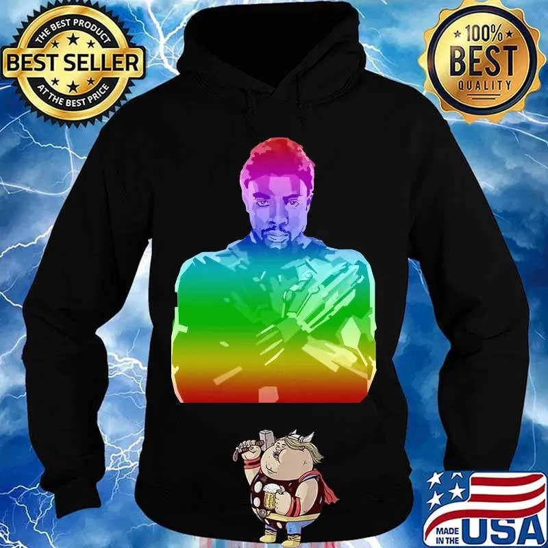 Lgbt rainbow marvel heroes black panther chadwick s Hoodie