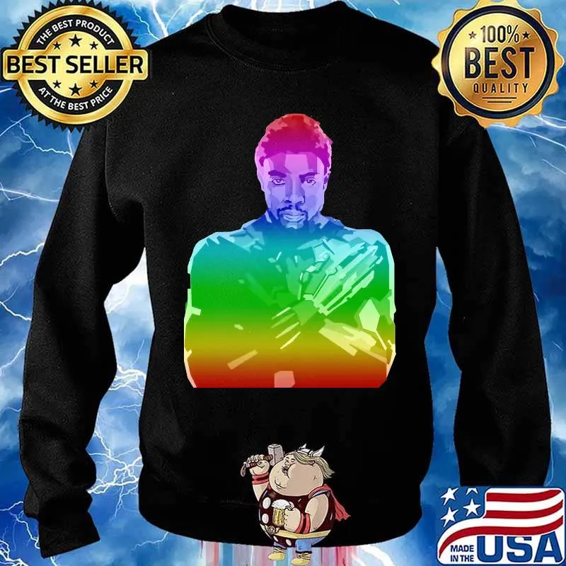 Lgbt rainbow marvel heroes black panther chadwick s Sweater