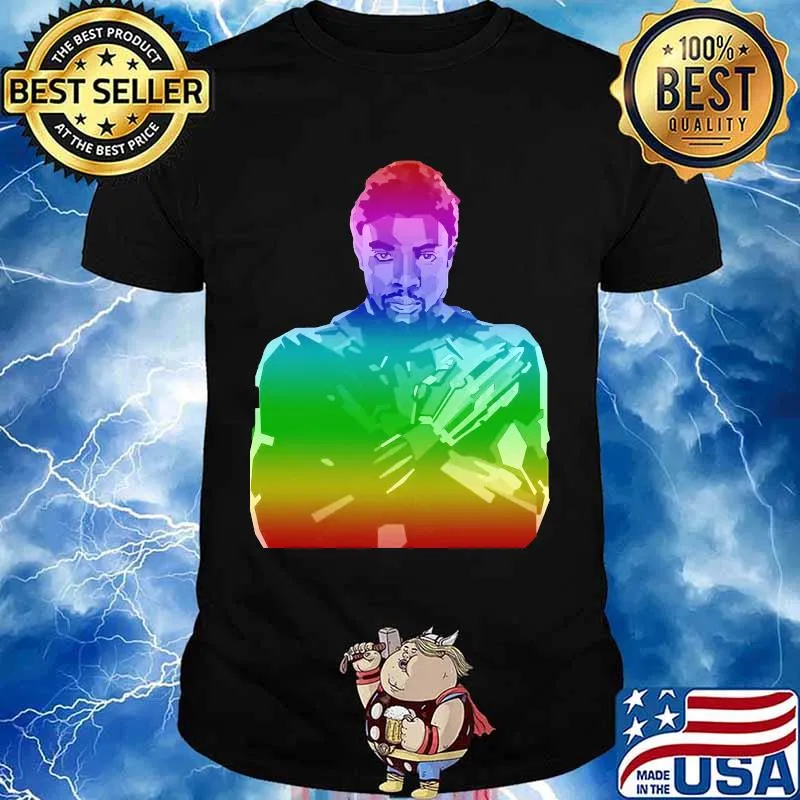 Lgbt rainbow marvel heroes black panther chadwick shirt