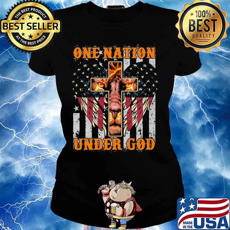 Lion king one nation under god american flag independence day s Ladies tee