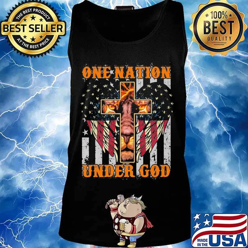 Lion king one nation under god american flag independence day s Tank top