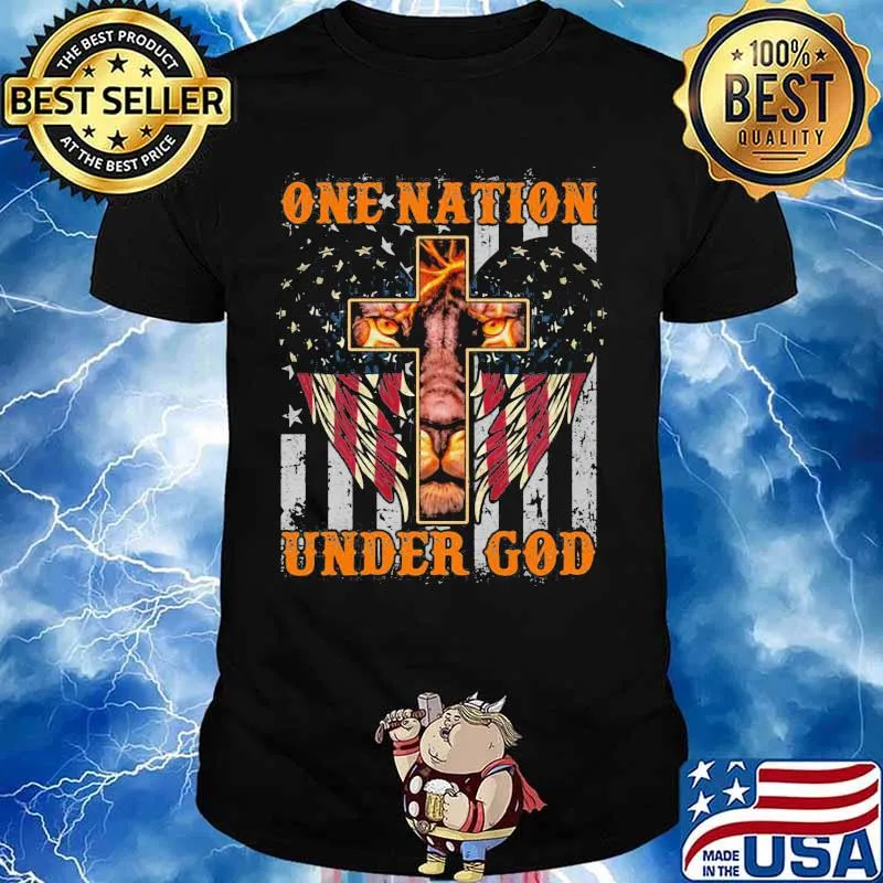 Lion king one nation under god american flag independence day shirt