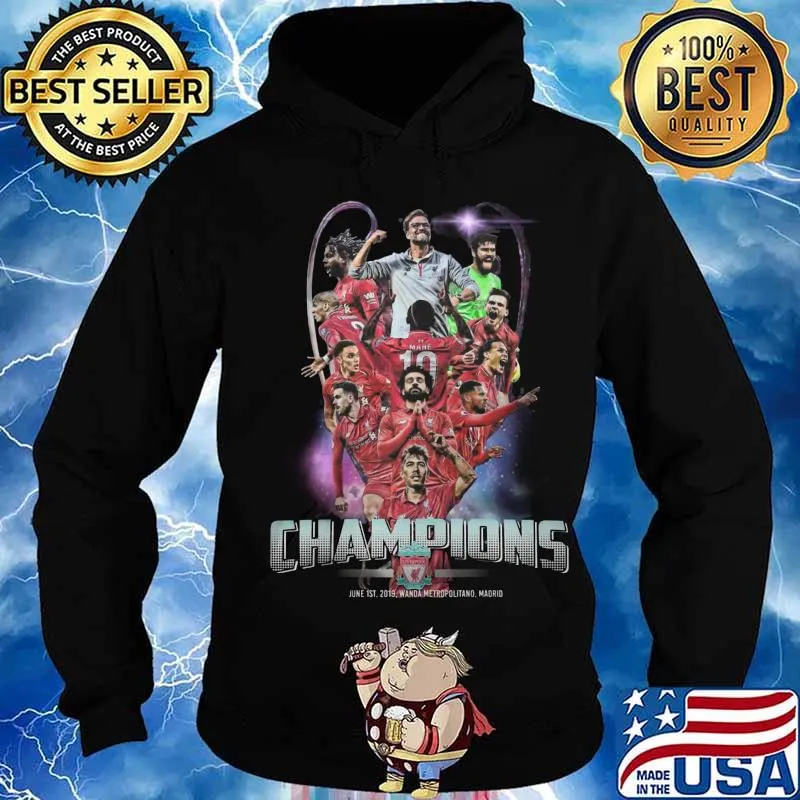 Liverpool fc champions june 1st 2019 wanda metropolitano madrid s Hoodie