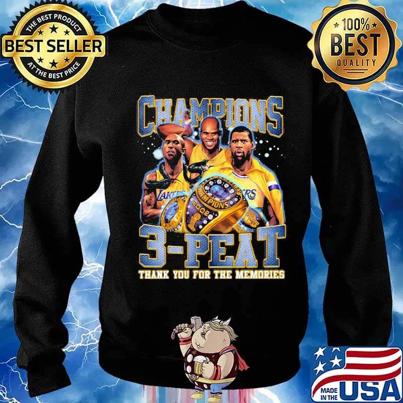 Los angeles lakers champions 3 peat thank you for the memories s Sweater