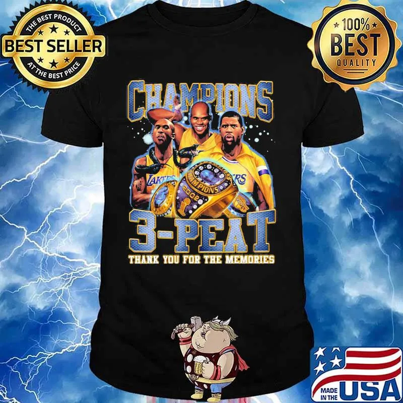 Los angeles lakers champions 3 peat thank you for the memories shirt