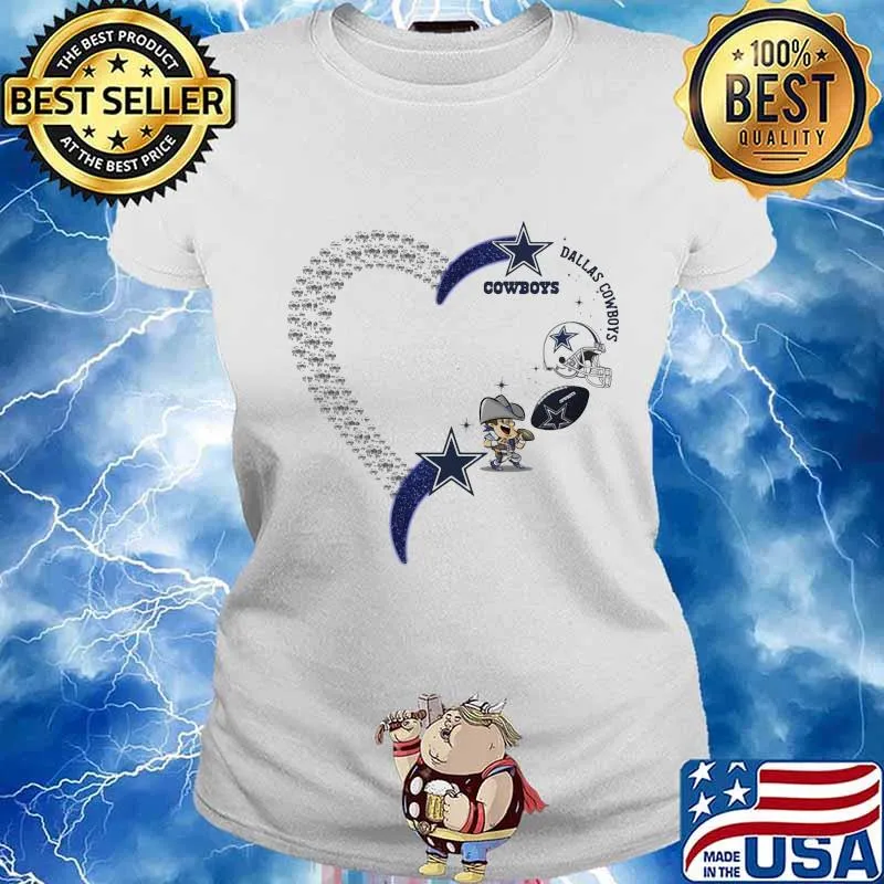 Love dallas cowboys football heart diamond s Ladies tee