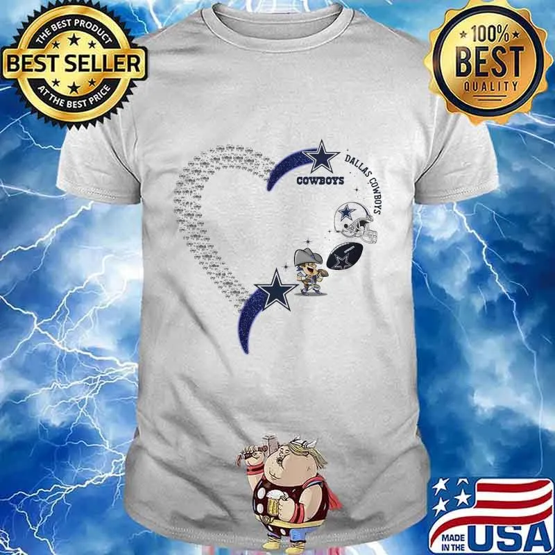 Love dallas cowboys football heart diamond shirt