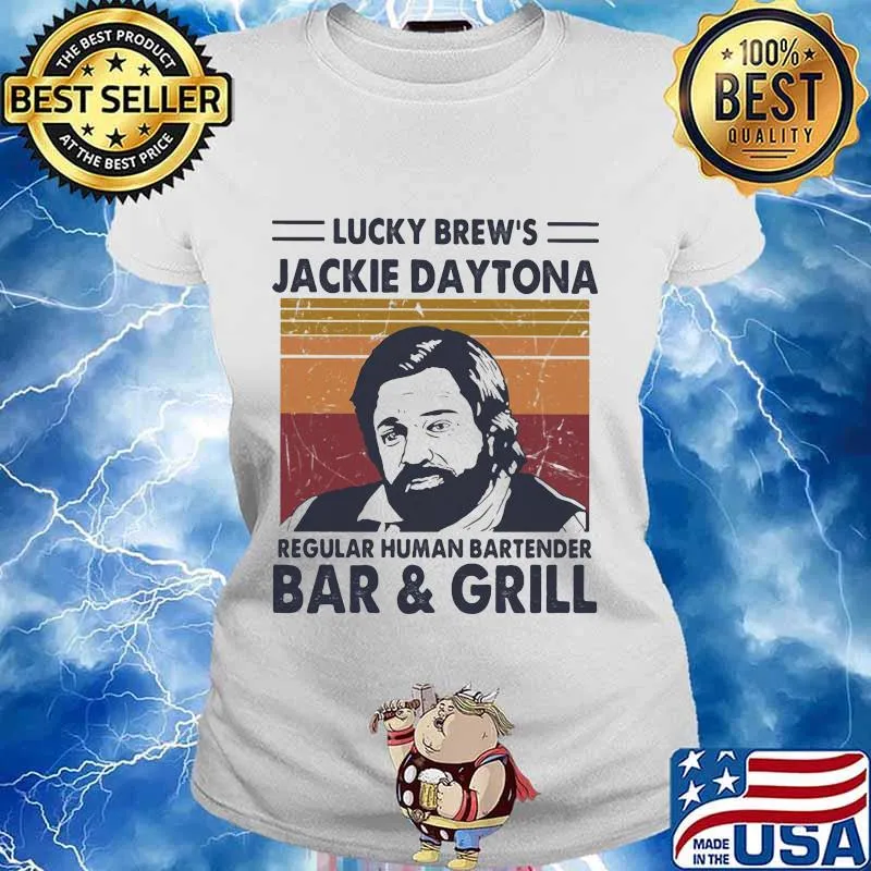 Lucky brew's jackie daytona regular human bartender bar and girl vintage retro s Ladies tee