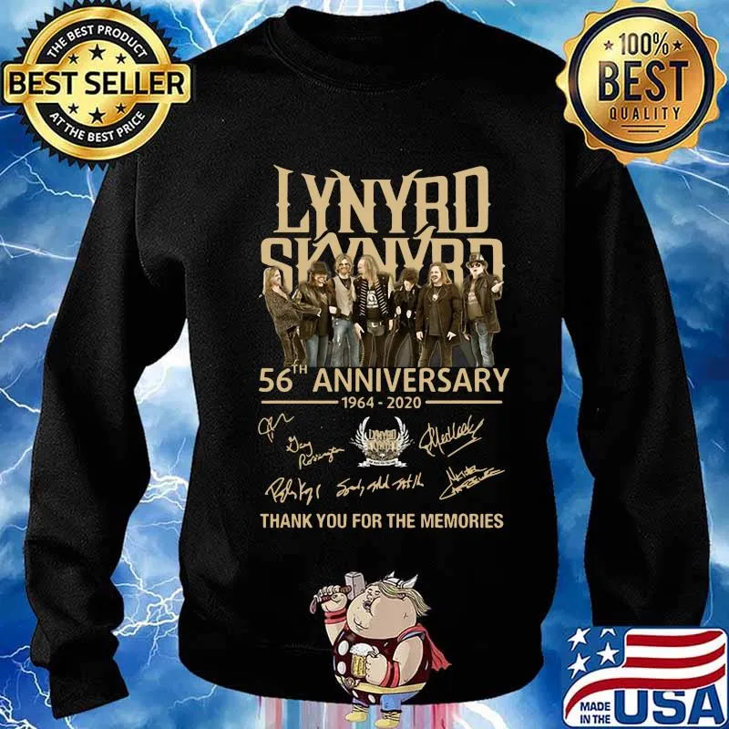 Lynyrd skynyrd 56th anniversary 1964 2020 thank you for the memories signatures s Sweater