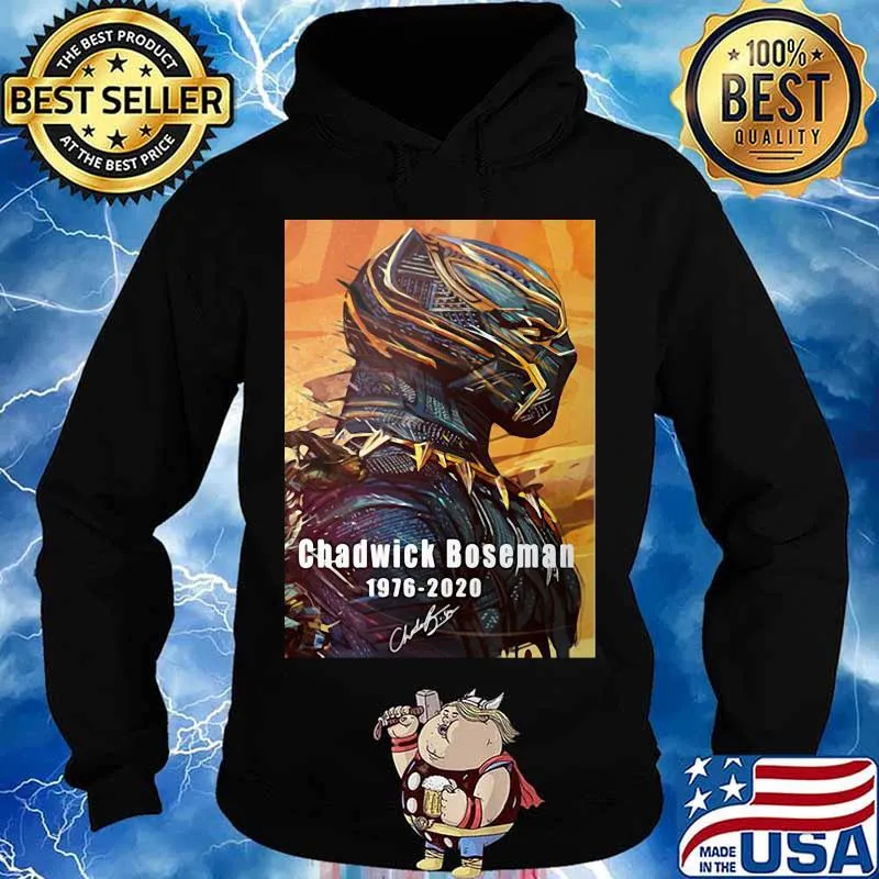 Marvel heroes black panther chadwick 1976 2020 signature s Hoodie