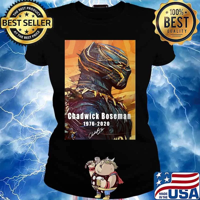 Marvel heroes black panther chadwick 1976 2020 signature s Ladies tee