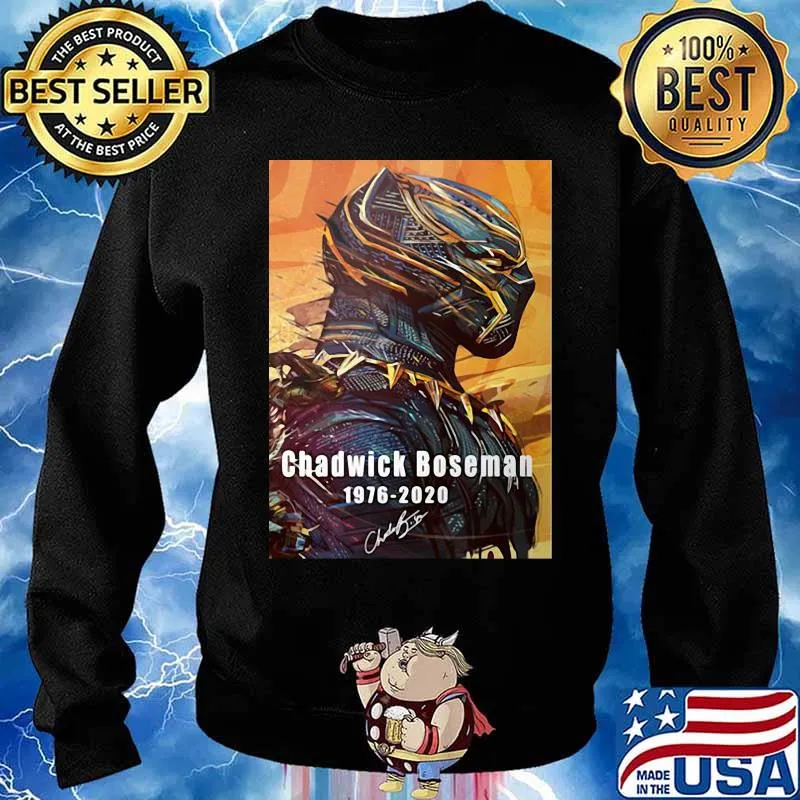Marvel heroes black panther chadwick 1976 2020 signature s Sweater