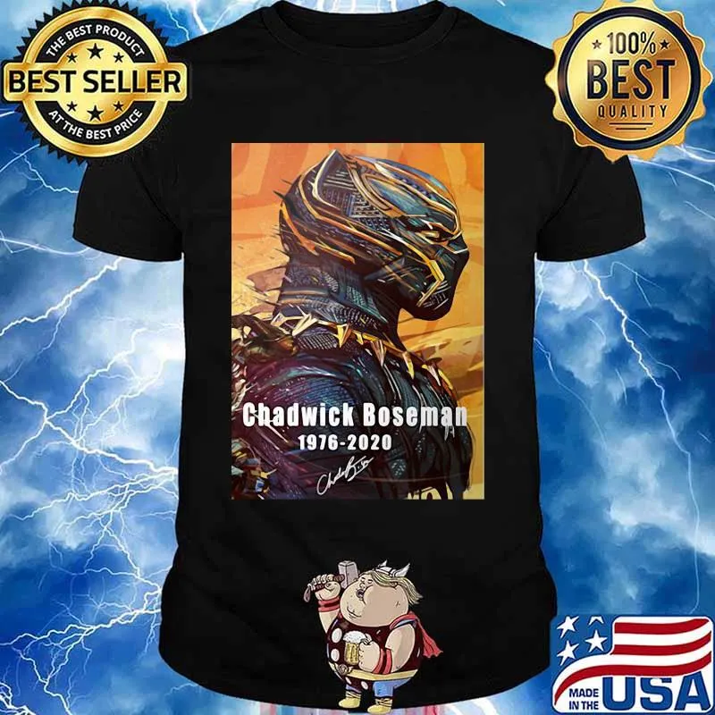 Marvel heroes black panther chadwick 1976 2020 signature shirt