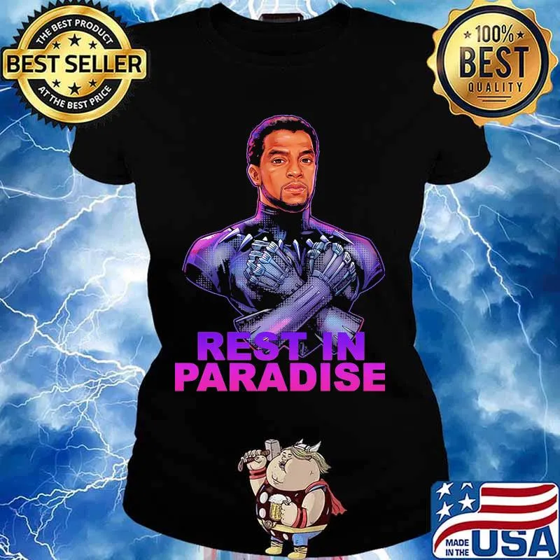 Marvel heroes black panther chadwick rest in paradise s Ladies tee