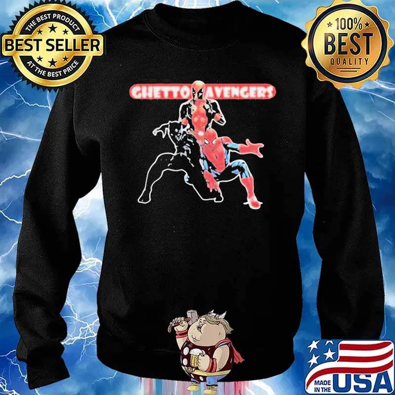 Marvel heroes black panther deadpool and spiderman ghetto avengers s Sweater
