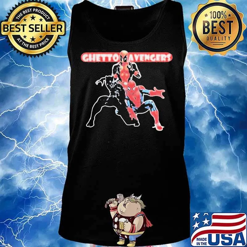 Marvel heroes black panther deadpool and spiderman ghetto avengers s Tank top