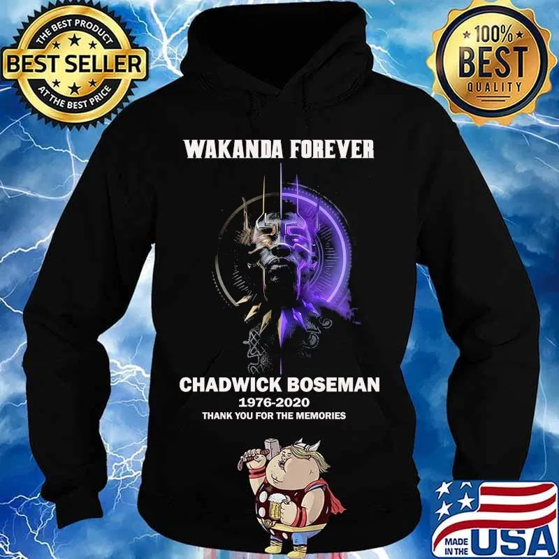 Marvel heroes black panther wakanda forever chadwick 1976 2020 thank you for the memories s Hoodie