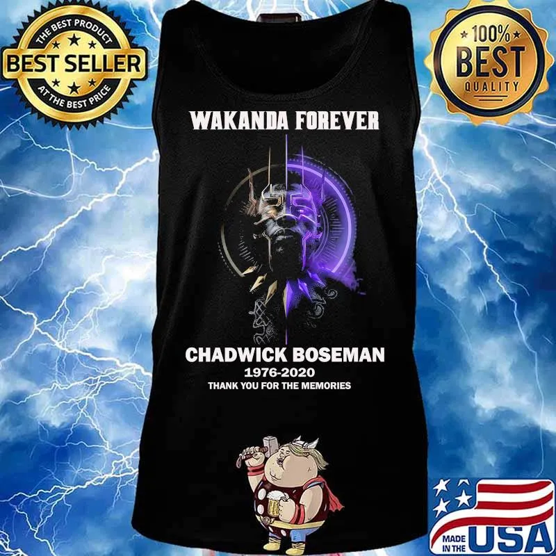 Marvel heroes black panther wakanda forever chadwick 1976 2020 thank you for the memories s Tank top