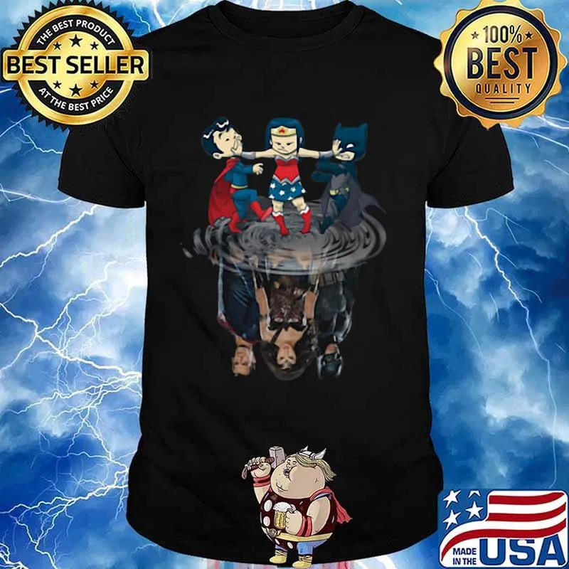 Marvel heroes chibi water reflection shirt