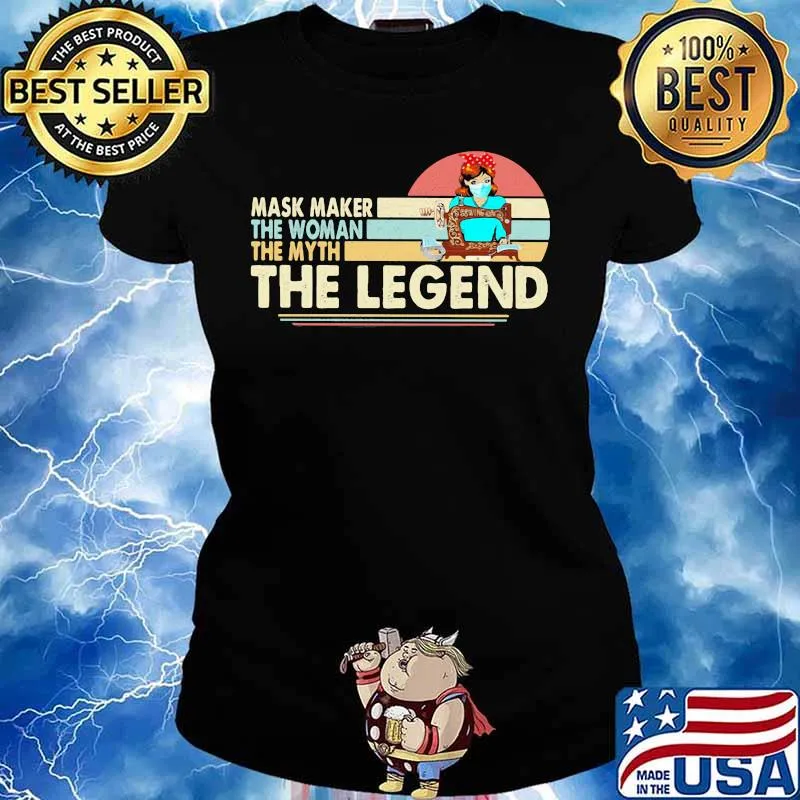 Mask maker the woman the myth the legend sewing vintage retro s Ladies tee