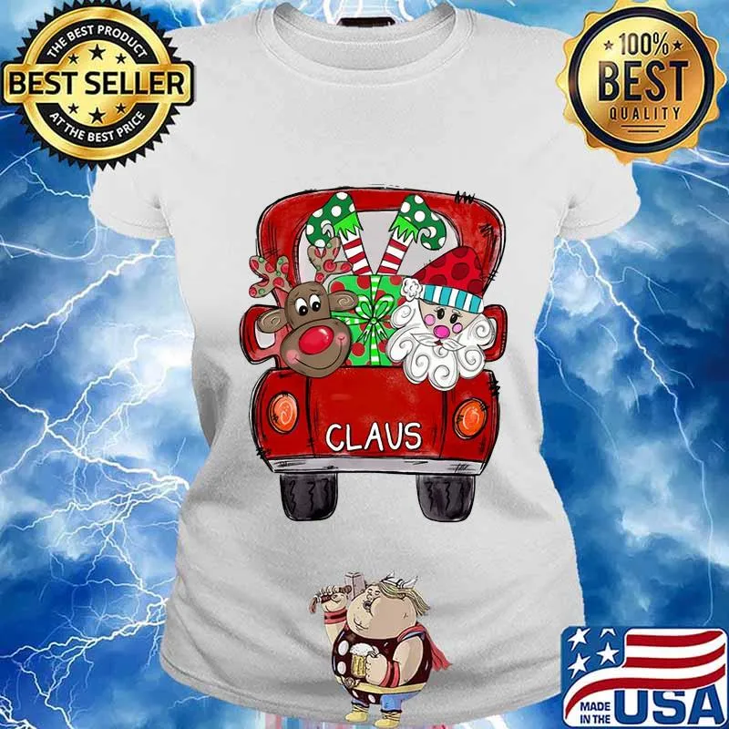 Merry christmas car santa claus s Ladies tee