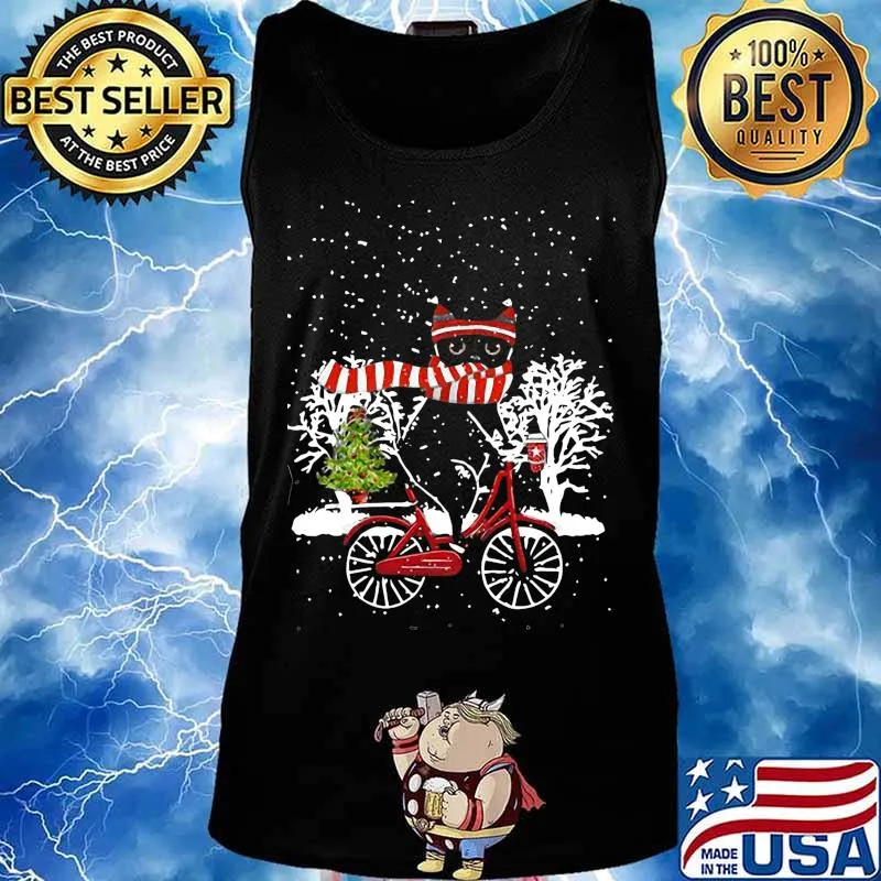 Merry christmas cat riding bicycles s Tank top