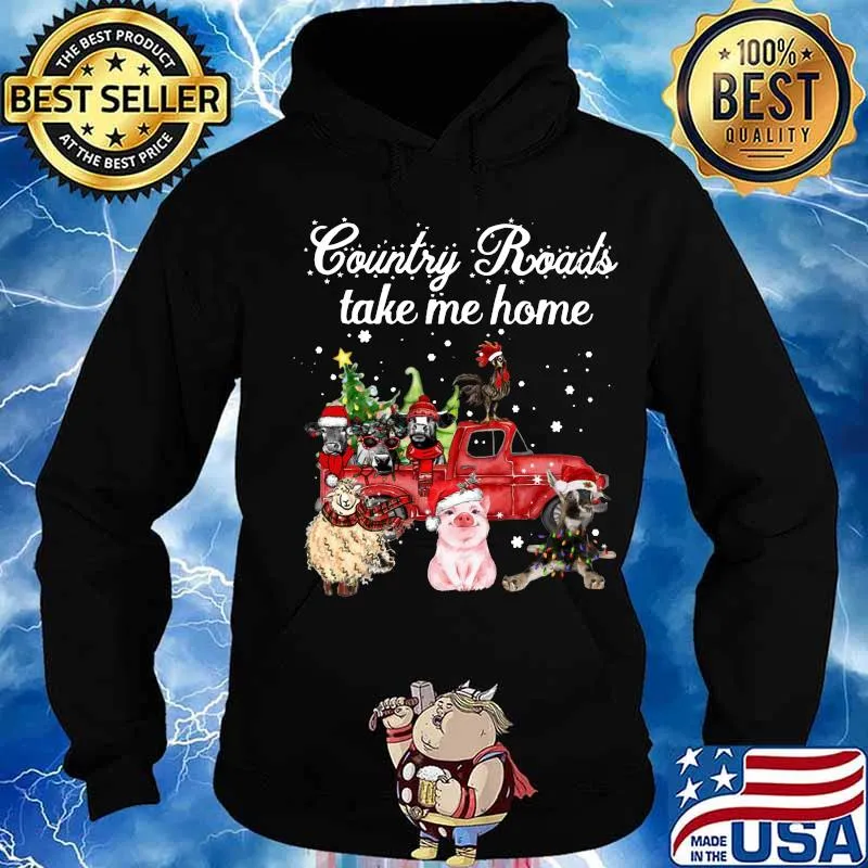 Merry christmas country roads take me home animals s Hoodie