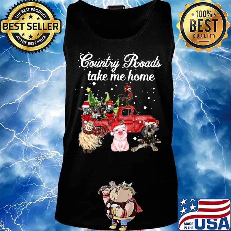 Merry christmas country roads take me home animals s Tank top