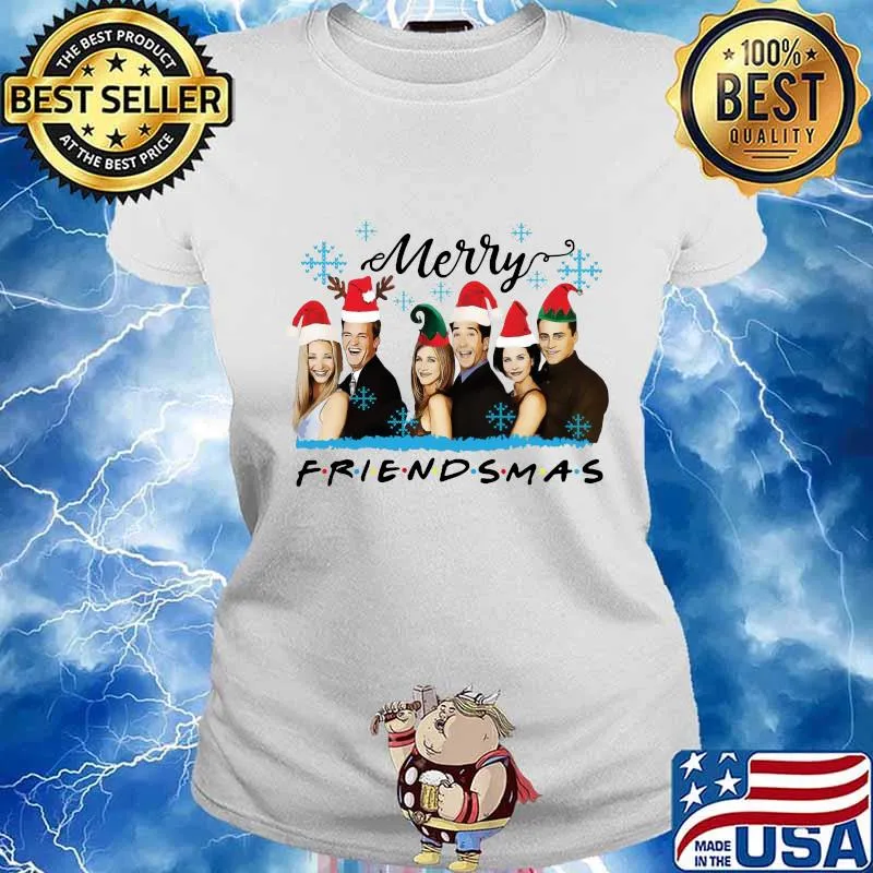 Merry christmas friendsmas snow s Ladies tee