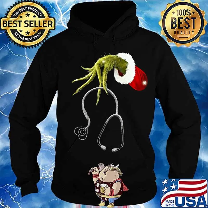 Merry christmas grinch nurse stethoscope s Hoodie