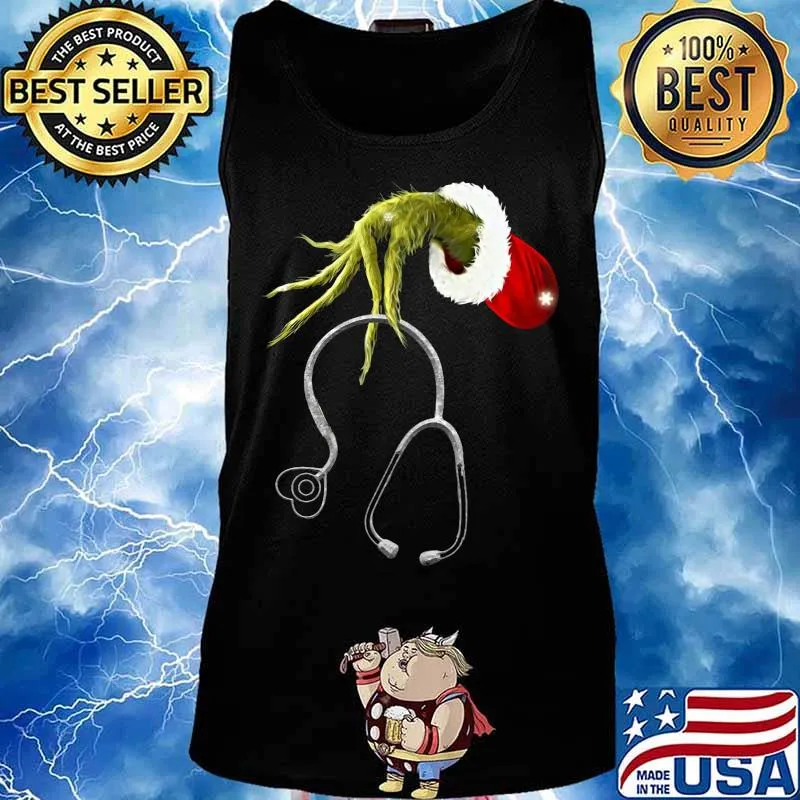 Merry christmas grinch nurse stethoscope s Tank top