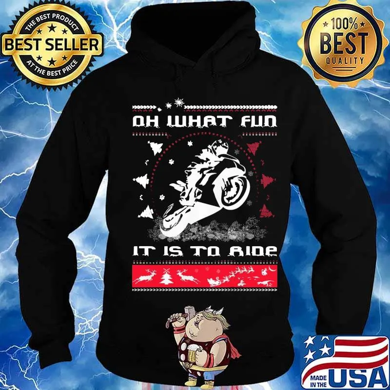 Merry christmas motorcycle oh what fun it is to ride ugly s Hoodie