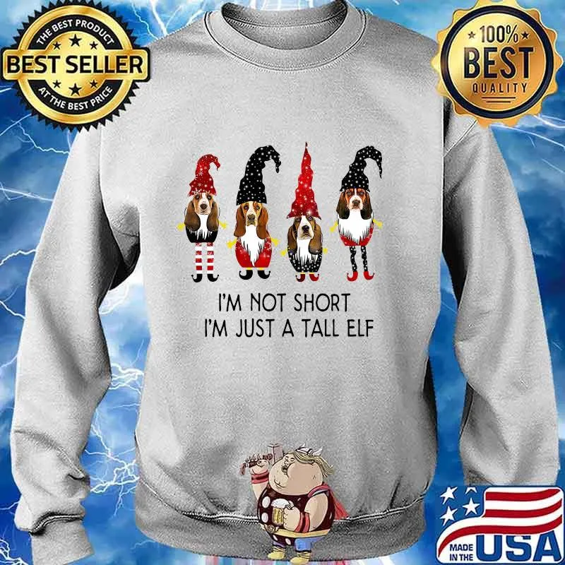 Merry christmas santa beagle i'm not short i'm just a tall elf s Sweater
