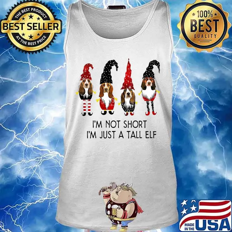 Merry christmas santa beagle i'm not short i'm just a tall elf s Tank top