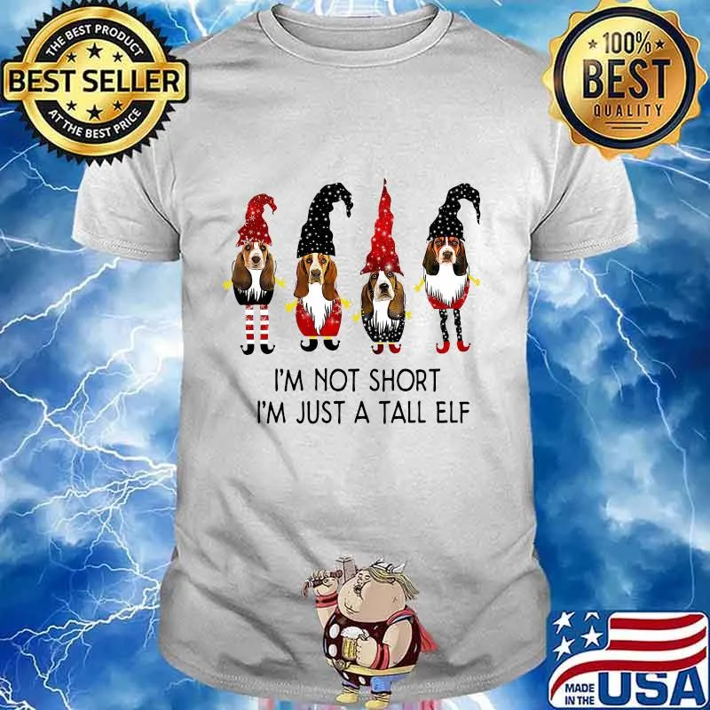 Merry christmas santa beagle i'm not short i'm just a tall elf shirt