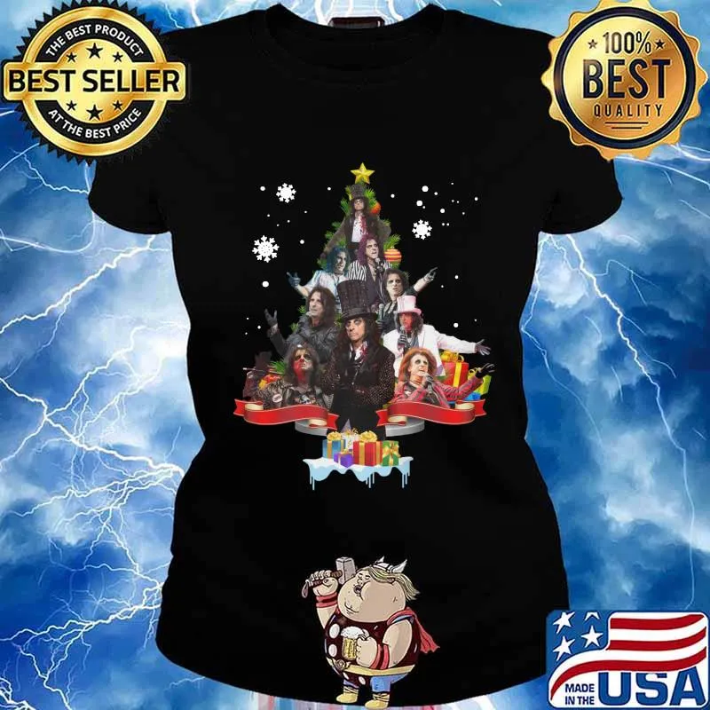 Merry christmas tree alice cooper s Ladies tee