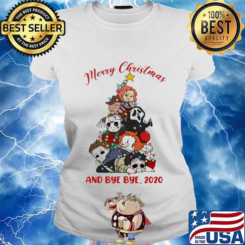Merry christmas tree horror characters and bye bye 2020 halloween s Ladies tee
